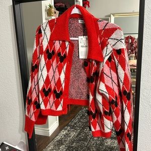 ZARA mickey cardigan